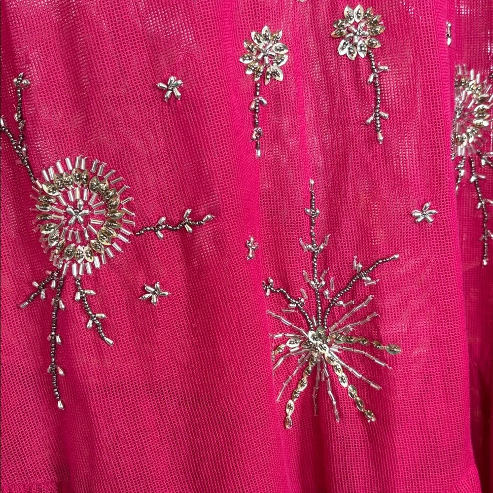 NWT!‎  Free People Nightcap Strangelove Pink Embellished Slip ~ Large